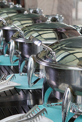 Photograph of rechaud set in line